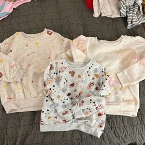 Bundle of three 4T sweatshirts: Old Navy, Disney, GraysonMini